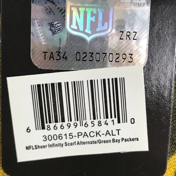 NWT Green Bay Packers Infinity Scarf, Green or Gold - Picture 4 of 10